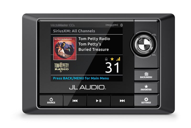 JL Audio MM100S-BE Weatherproof Source Unit with Full-Color LCD Display
