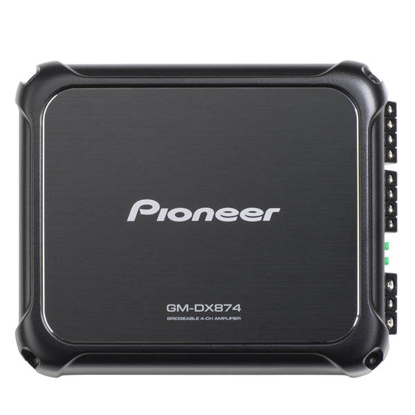 Pioneer GM-DX874 Class FD 4-Channel Bridgeable Amplifier with Gold-plated RCA Terminals, Hi-Res Audio Capable, HQ Sound Parts and Wired Bass Boost Remote