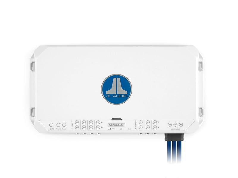 JL Audio MV600/6i 6 Ch. Class D Full-Range Marine Amplifier with Integrated DSP, 600 W