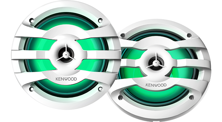 Kenwood KFC1673 6.5" Marine/Motorsport 2-Way Speakers With RGB Lighting