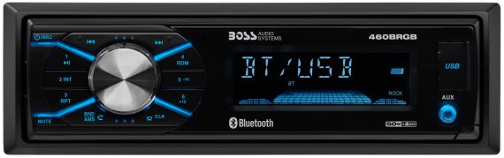 Boss 460BRGB Single-DIN, MECH-LESS Multimedia Player (no CD/DVD) Detach Panel Bluetooth