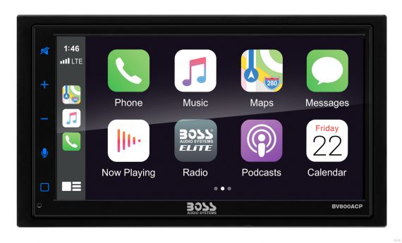 BOSS BV800ACP Double-DIN, Apple CarPlay & Android Auto, MECH-LESS Multimedia Player 6.75" Touchscreen Bluetooth