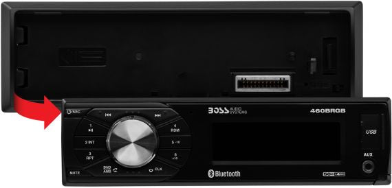 Boss 460BRGB Single-DIN, MECH-LESS Multimedia Player (no CD/DVD) Detach Panel Bluetooth